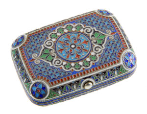 Antique Russian Silver & Enamel Box