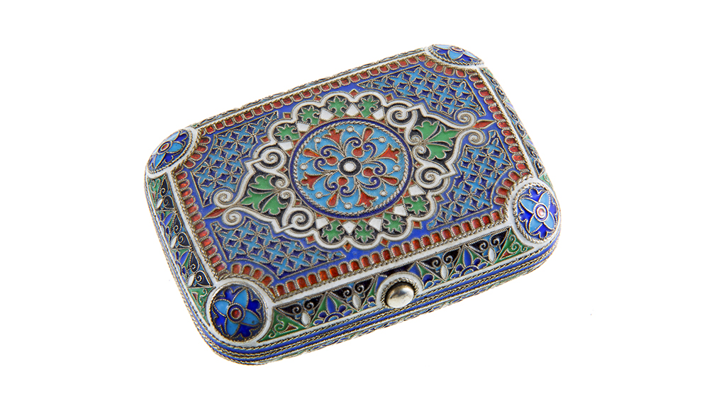 Antique Russian Silver & Enamel Box