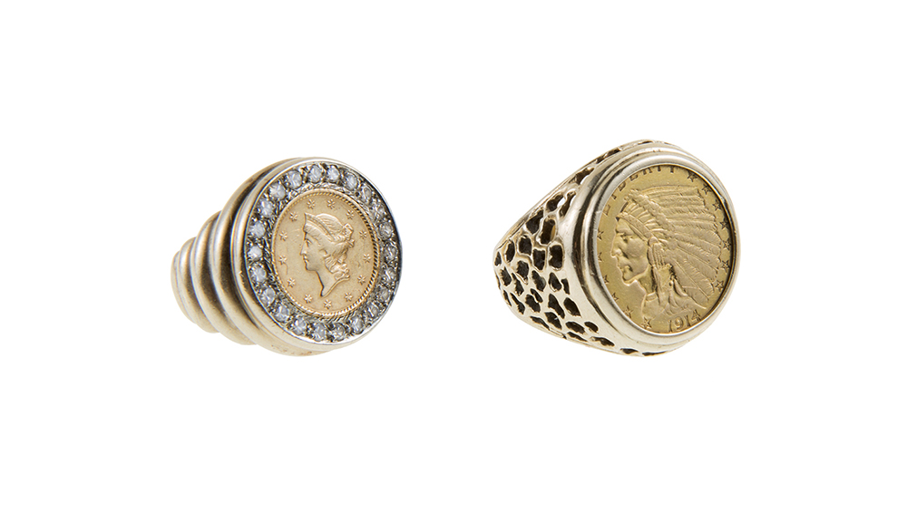 His And Hers Gold Coin Rings