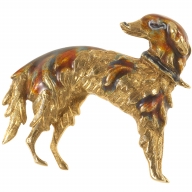 Gold Enamel Dog Pin
