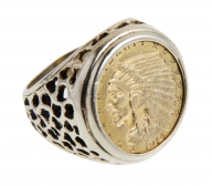 Indian Head 2 1/2 Gold Coin Ring