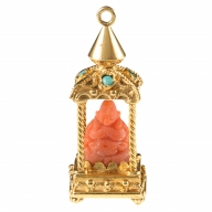 Gold and Coral Charm