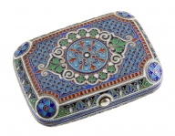 Russian Silver Enamel Snuff Box